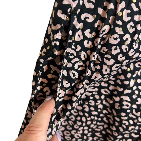 Y2K Victoria's Secret Lounge Pants XL Animal Print‎ Adjustable Gold Lace Hem - Picture 4 of 9